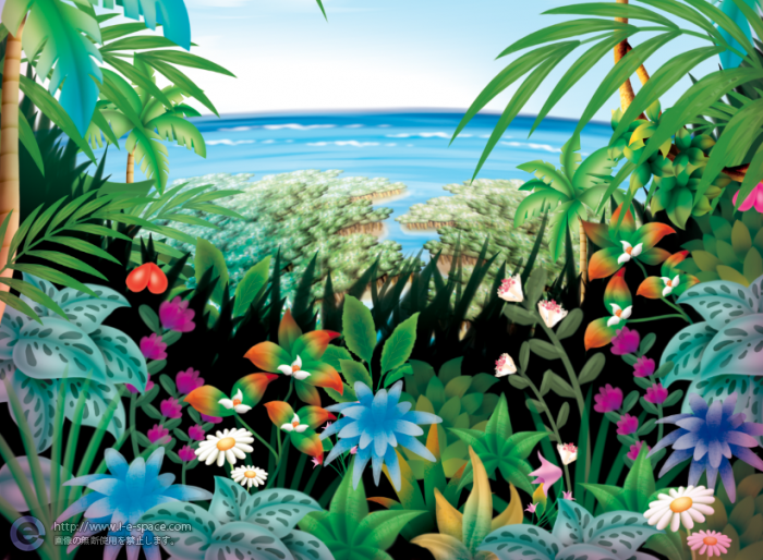 ジャングル 森と植物とジャングルと立体的とアンリルソーのイラスト イラストレーター検索 Illustrator E Space